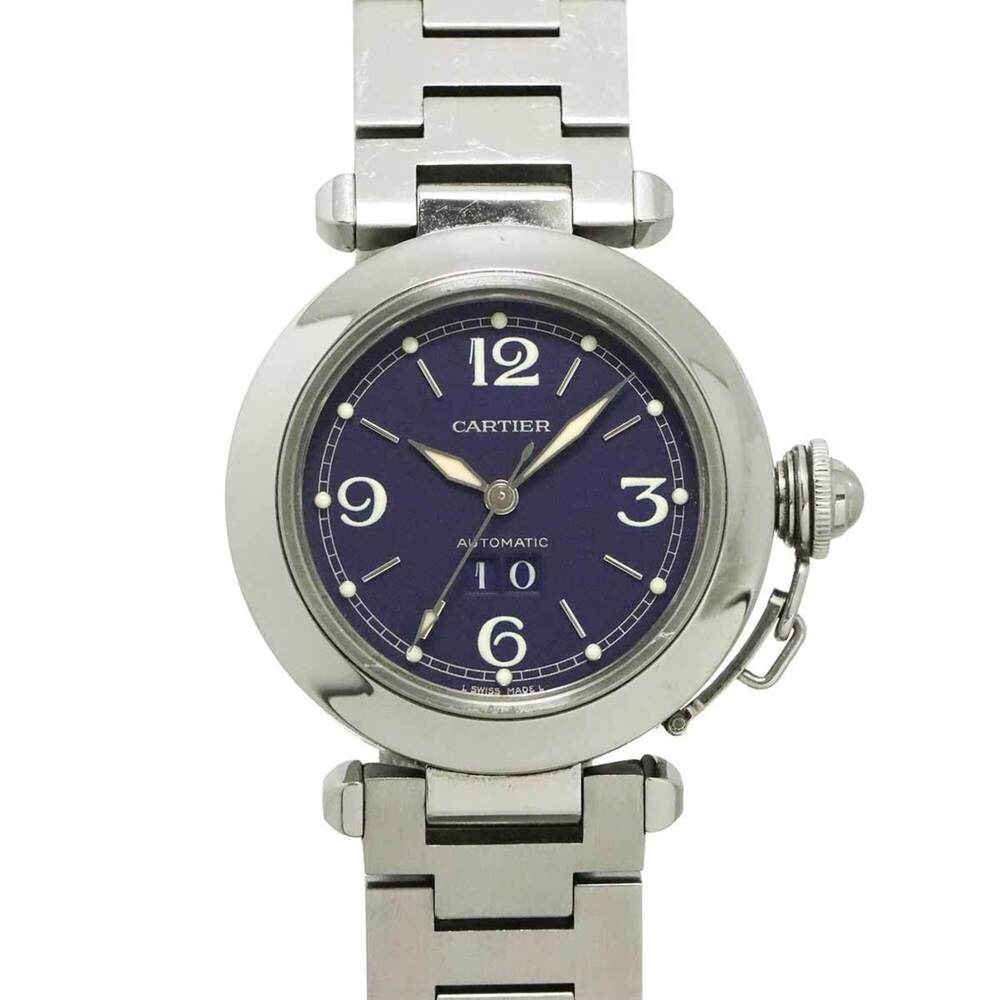 Cartier Pasha C Big Date W31047M7 Boys' Watch, Navy, Automatic Movement